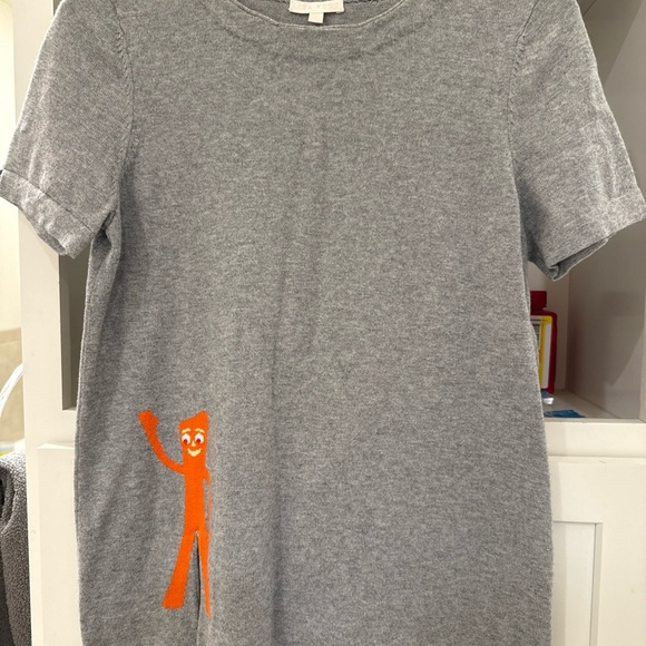 Lisa Todd Sweaters - Lisa Todd Gray and Orange Crew Neck Sweater